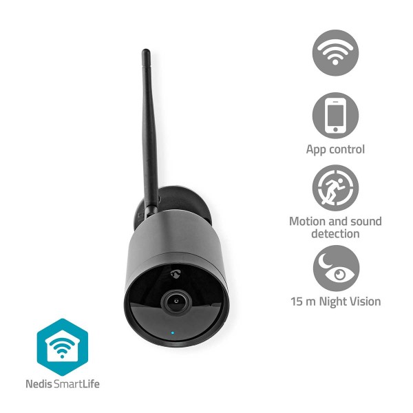 Außenkamera WLAN Nedis SmartLife FHD WIFICO40BK