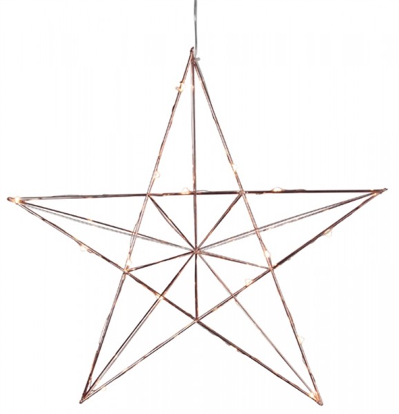 Metallstern LED Kupfer 38cm Line star 3D 2598534